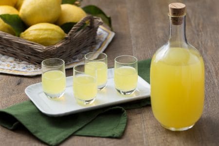 Limoncello (Lemon-flavored liqueur)