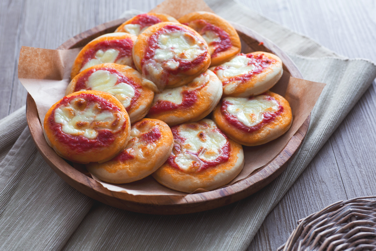 Red miniature pizzas