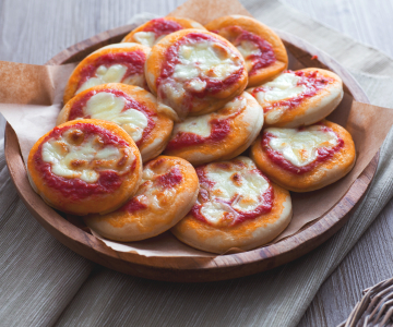 Red miniature pizzas
