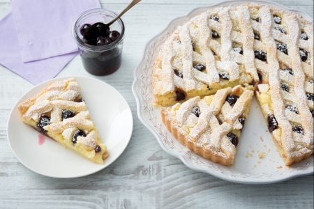 Crostata amalfitana (Lemon custard and sour cherry tart)