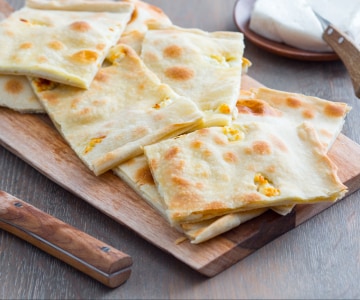 Focaccia col formaggio (Recco-style cheese focaccia)