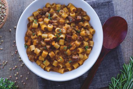 Pasta and lentils