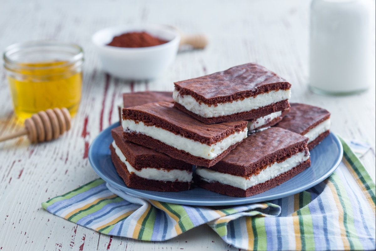 Milk cocoa sandwiches