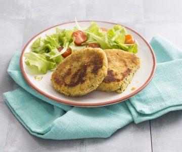 Breaded zucchini and scamorza patties