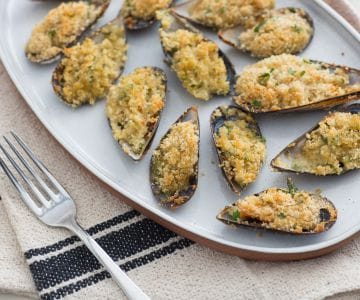 Mussels au gratin