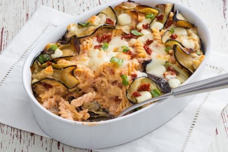 Eggplant pasta bake