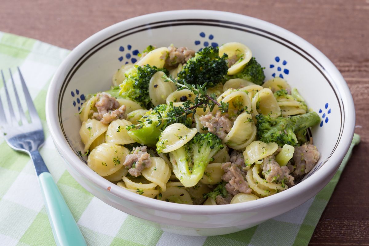 Orecchiette with broccoli and sausage