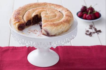 Cherry puff pastry swirl