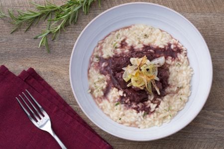 Sausage and Nebbiolo risotto