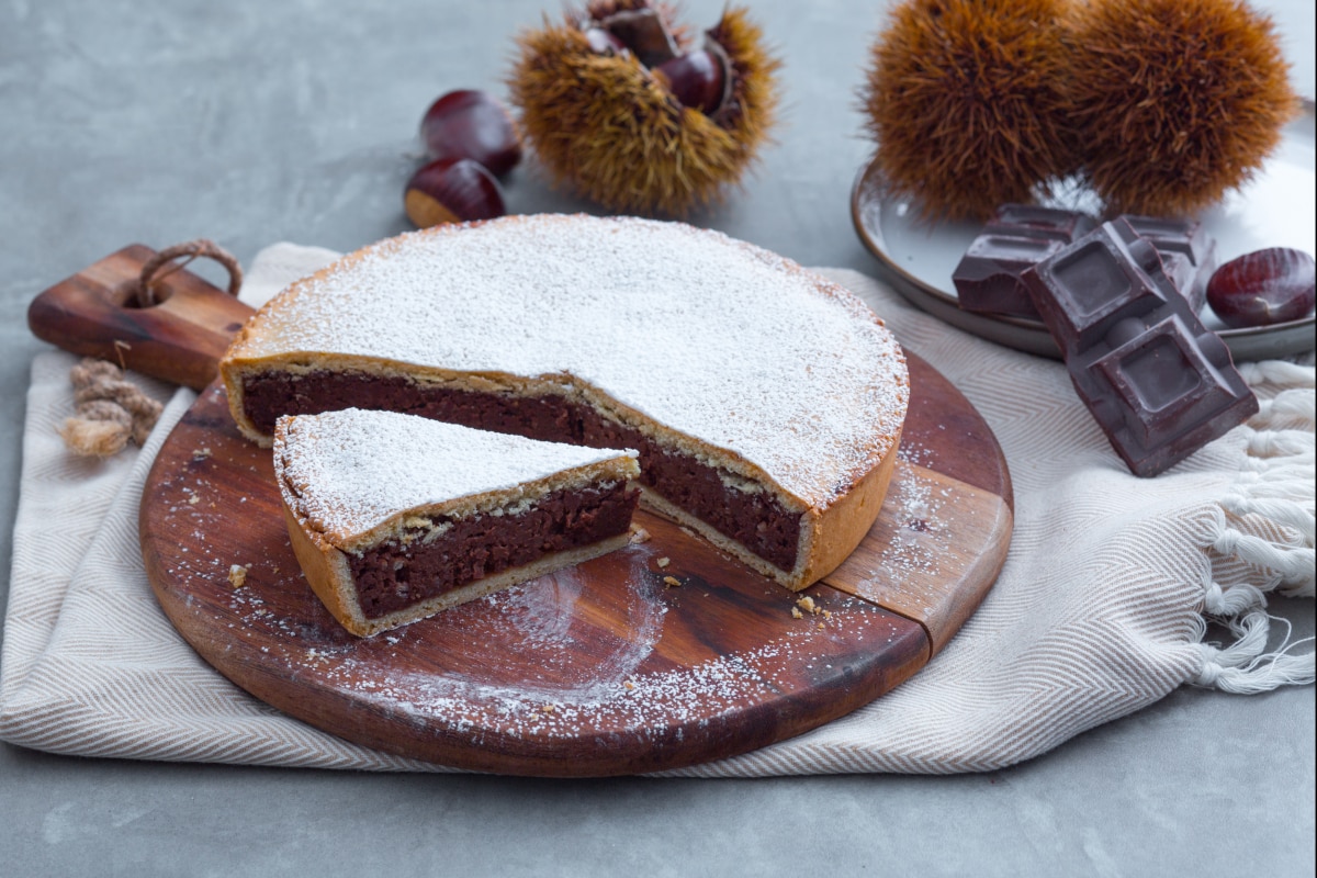 Chestnut and chocolate tart