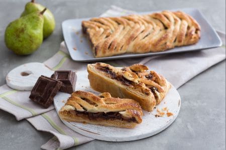 Pear and chocolate strudel