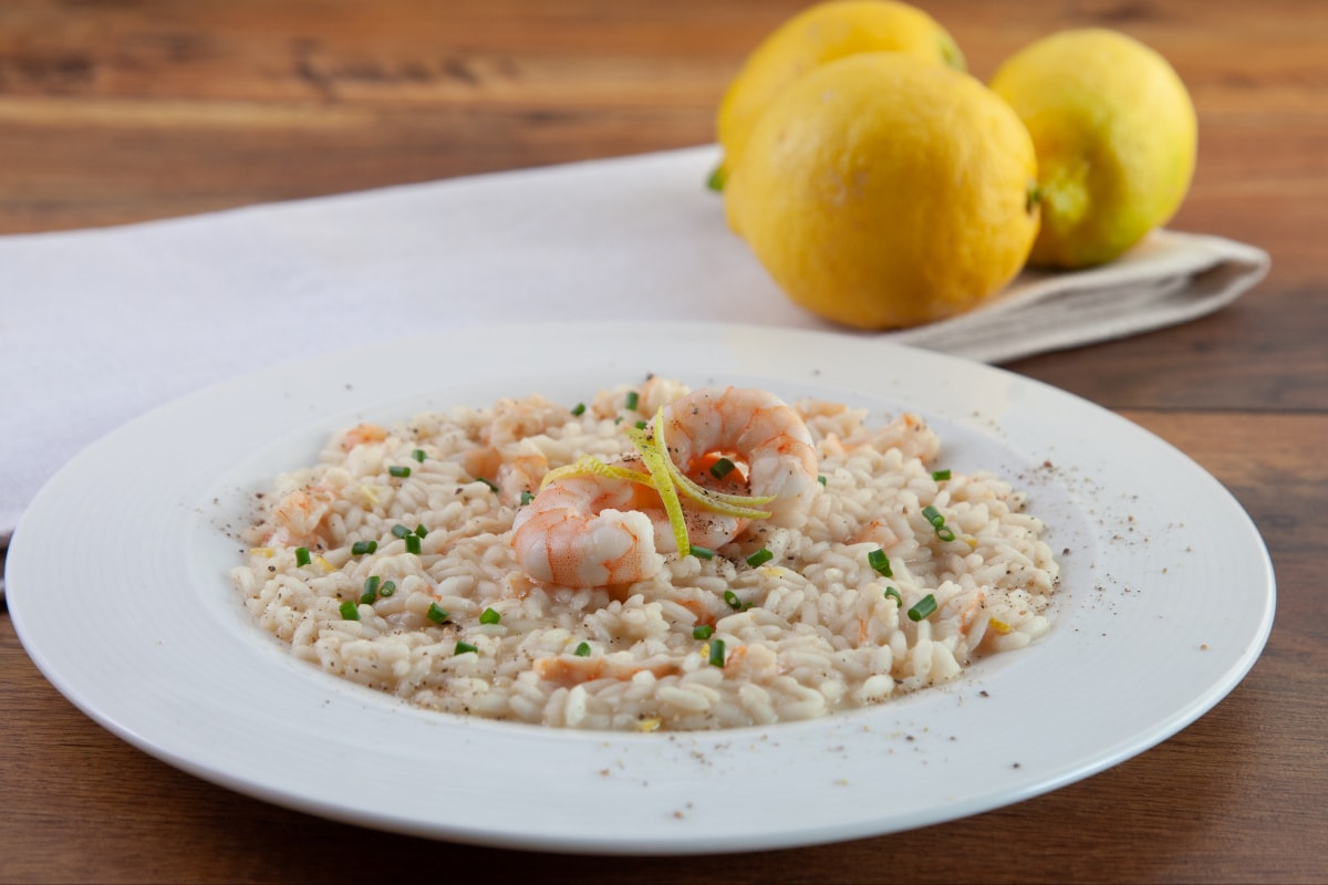 Lemon and shrimp risotto