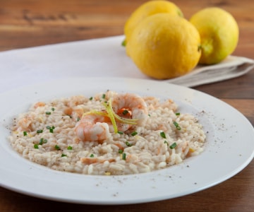 Lemon and shrimp risotto