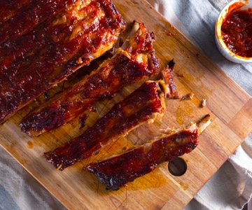 Glazed BBQ ribs