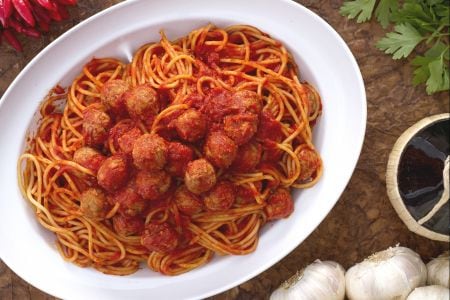 Spaghetti and meatballs