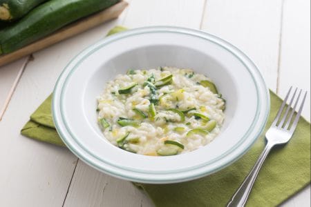 Zucchini and scamorza risotto