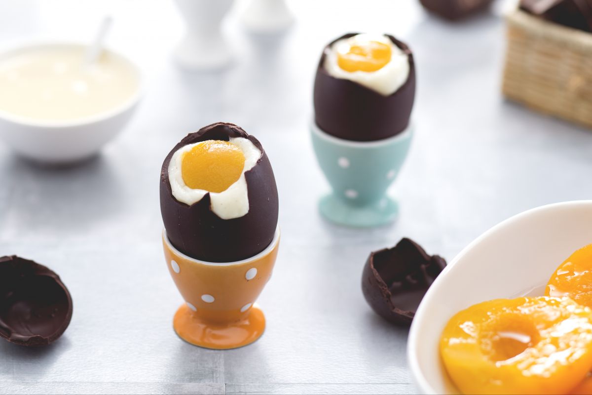 Cream-filled chocolate eggs