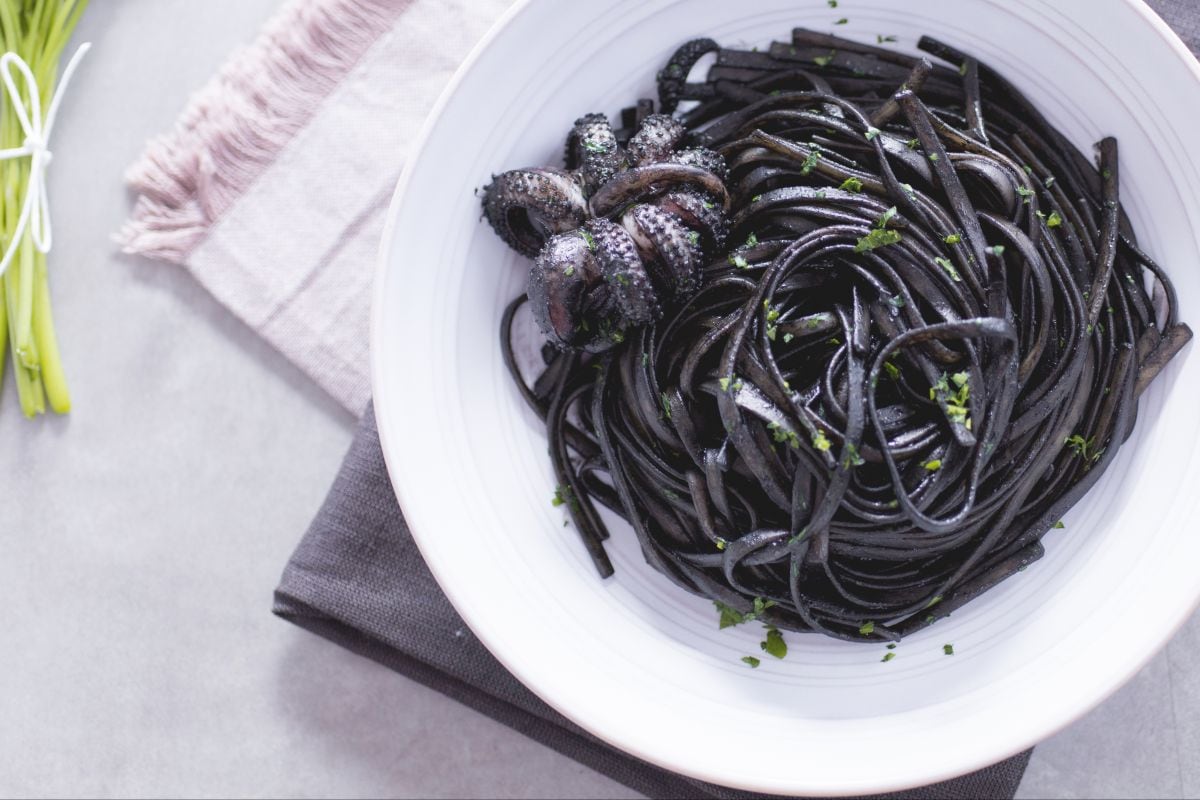 Squid ink linguine