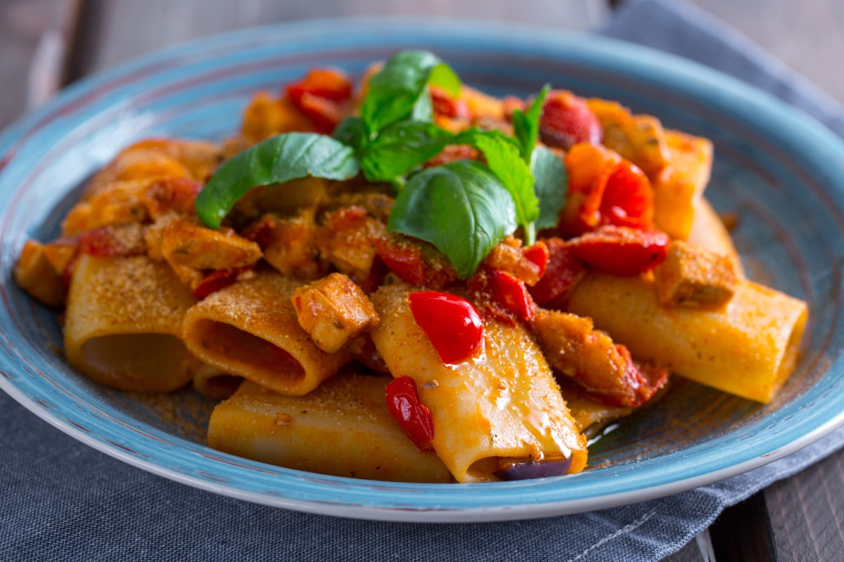 Swordfish and mint pasta