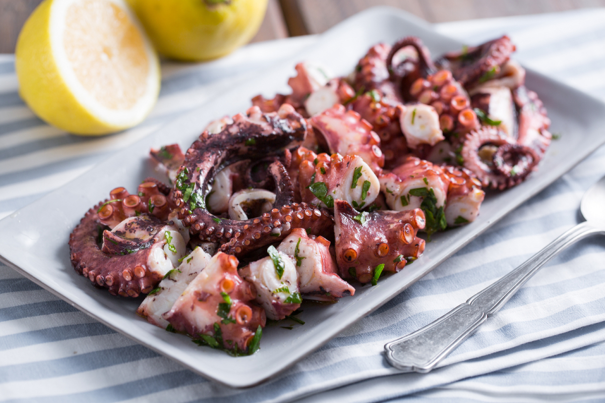 Octopus salad with parsley