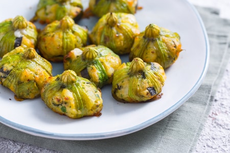 Zucchini flower bundles