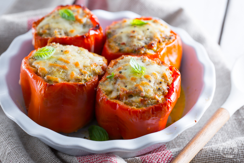 Meat and sausage stuffed peppers