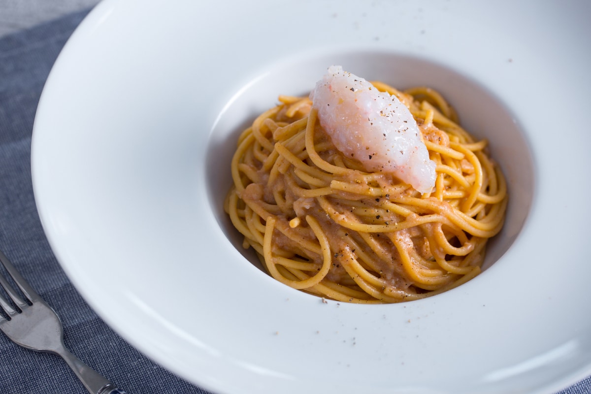 Spaghetti with shrimp scampi