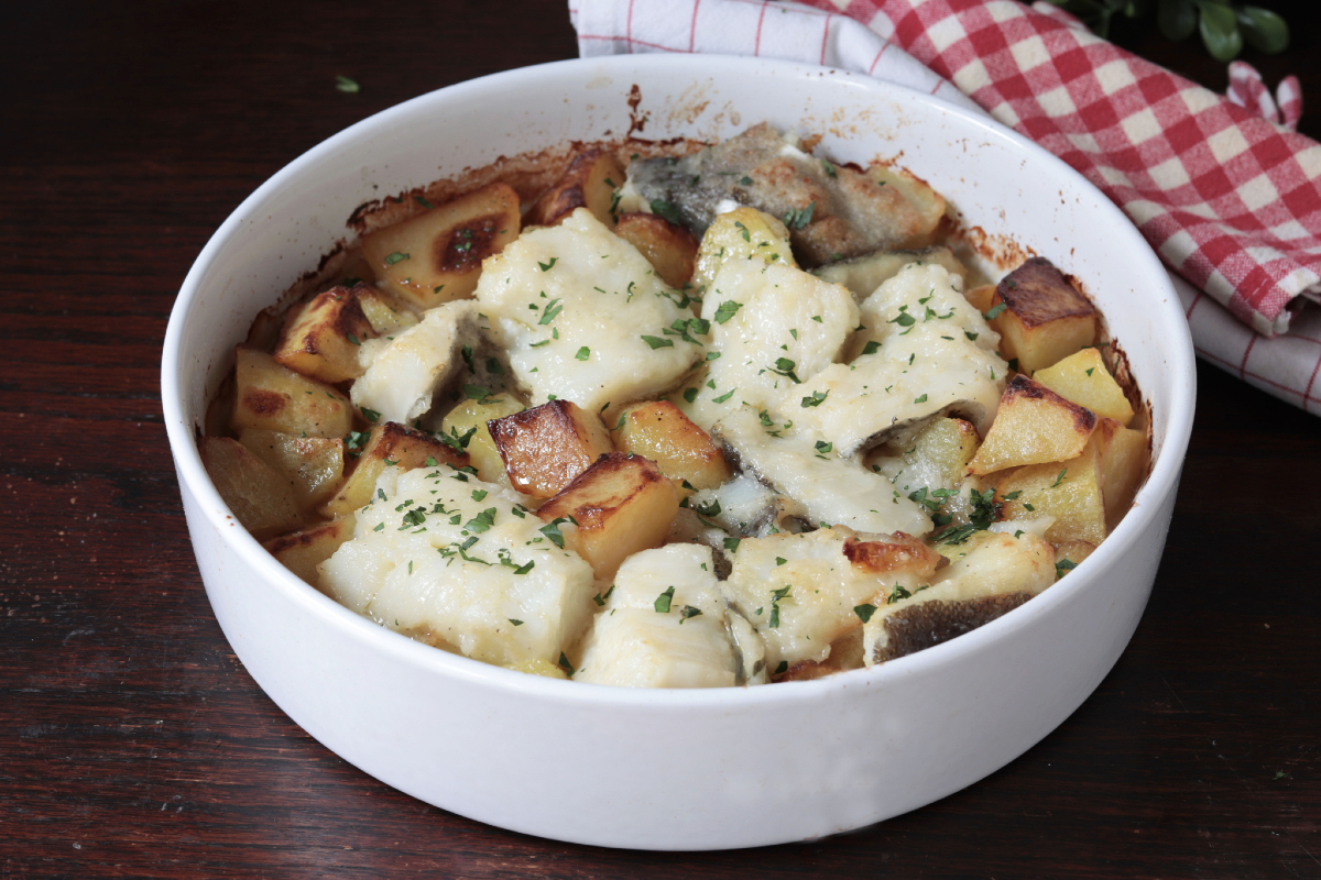 Roast cod with potatoes