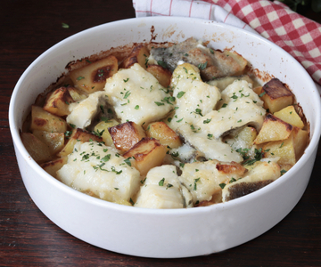Roast cod with potatoes