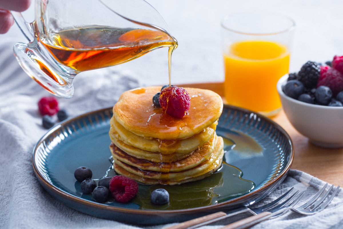 Pancakes with maple syrup