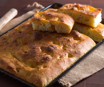 Tall and soft potato focaccia