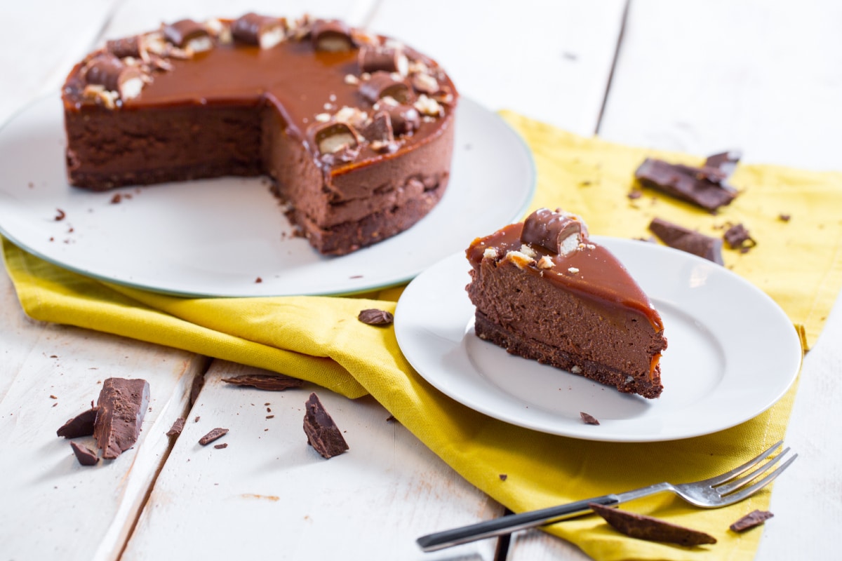 Chocolate and salted caramel cheesecake