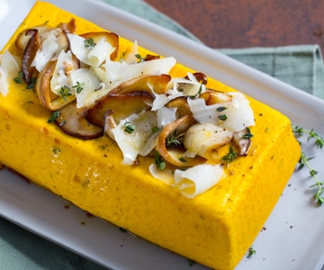 Pumpkin and porcini mushroom flan