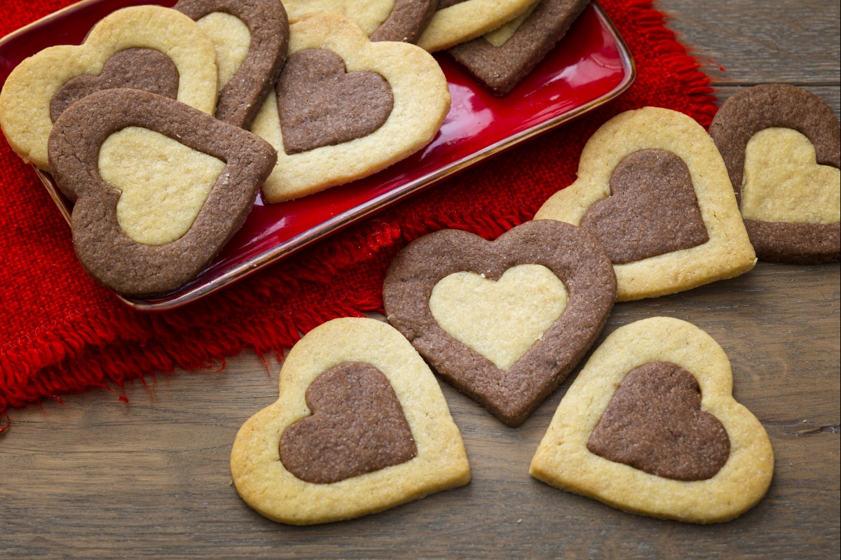 Two color heart cookies