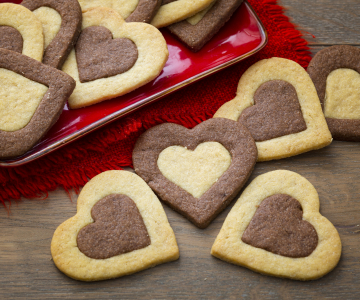 Two color heart cookies