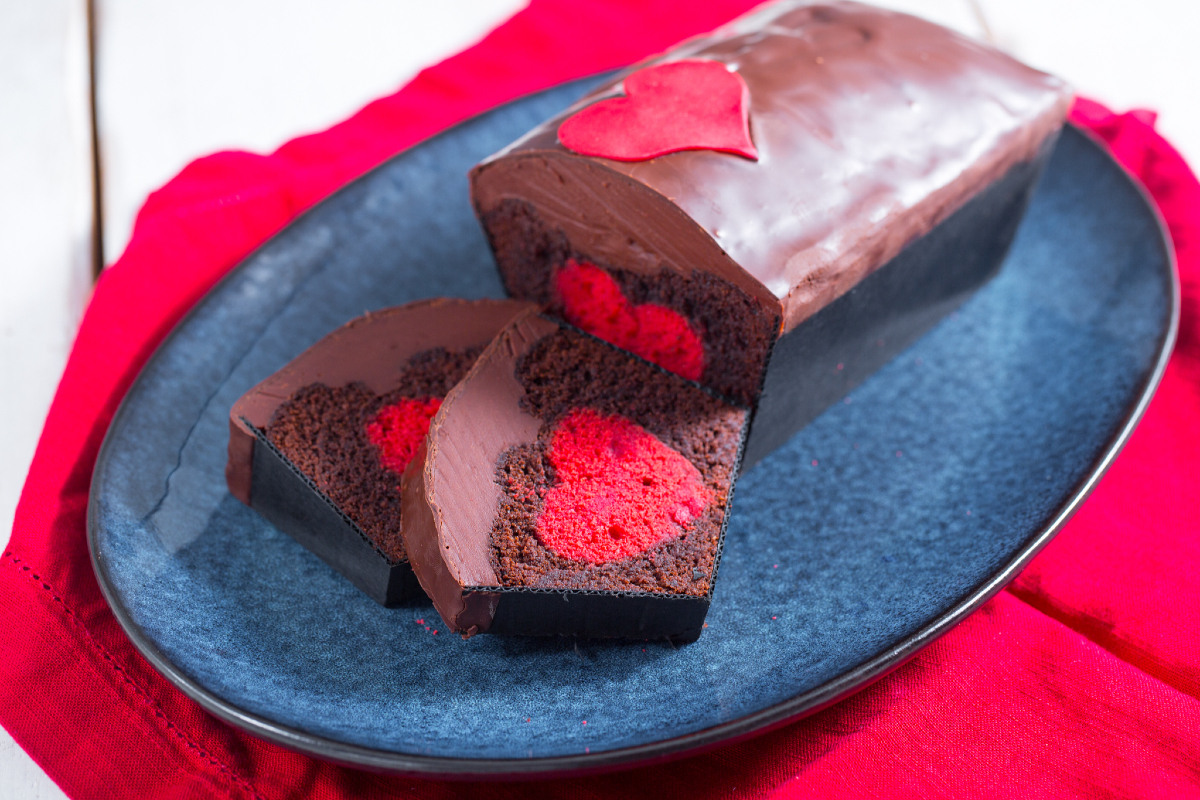 Chocolate and raspberry pound cake