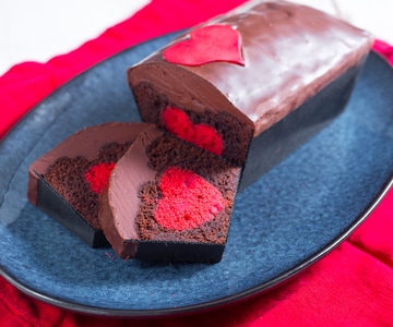 Chocolate and raspberry pound cake