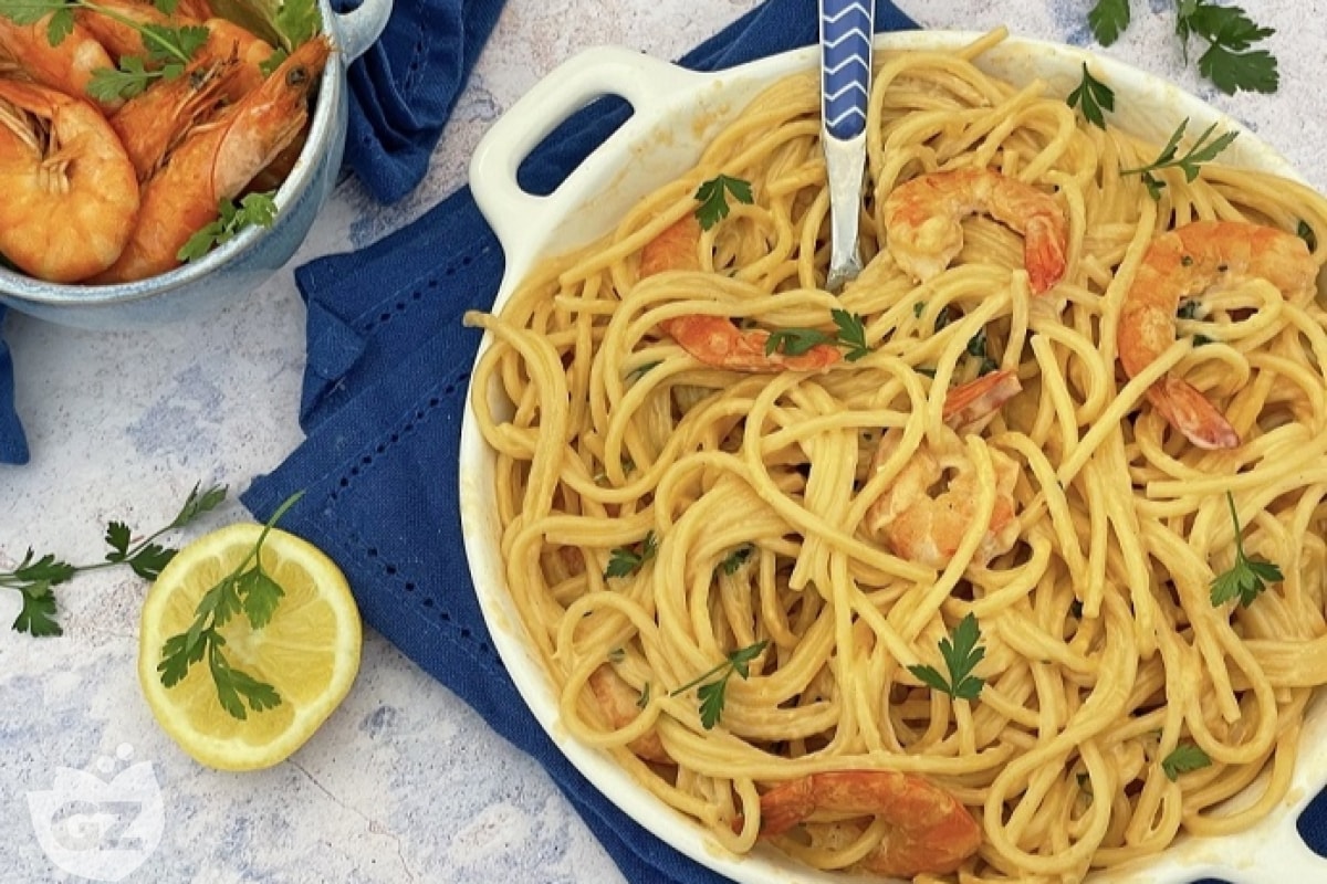 Creamy shrimp pasta