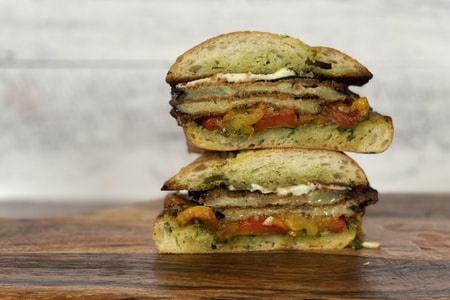 Fried eggplant sandwich