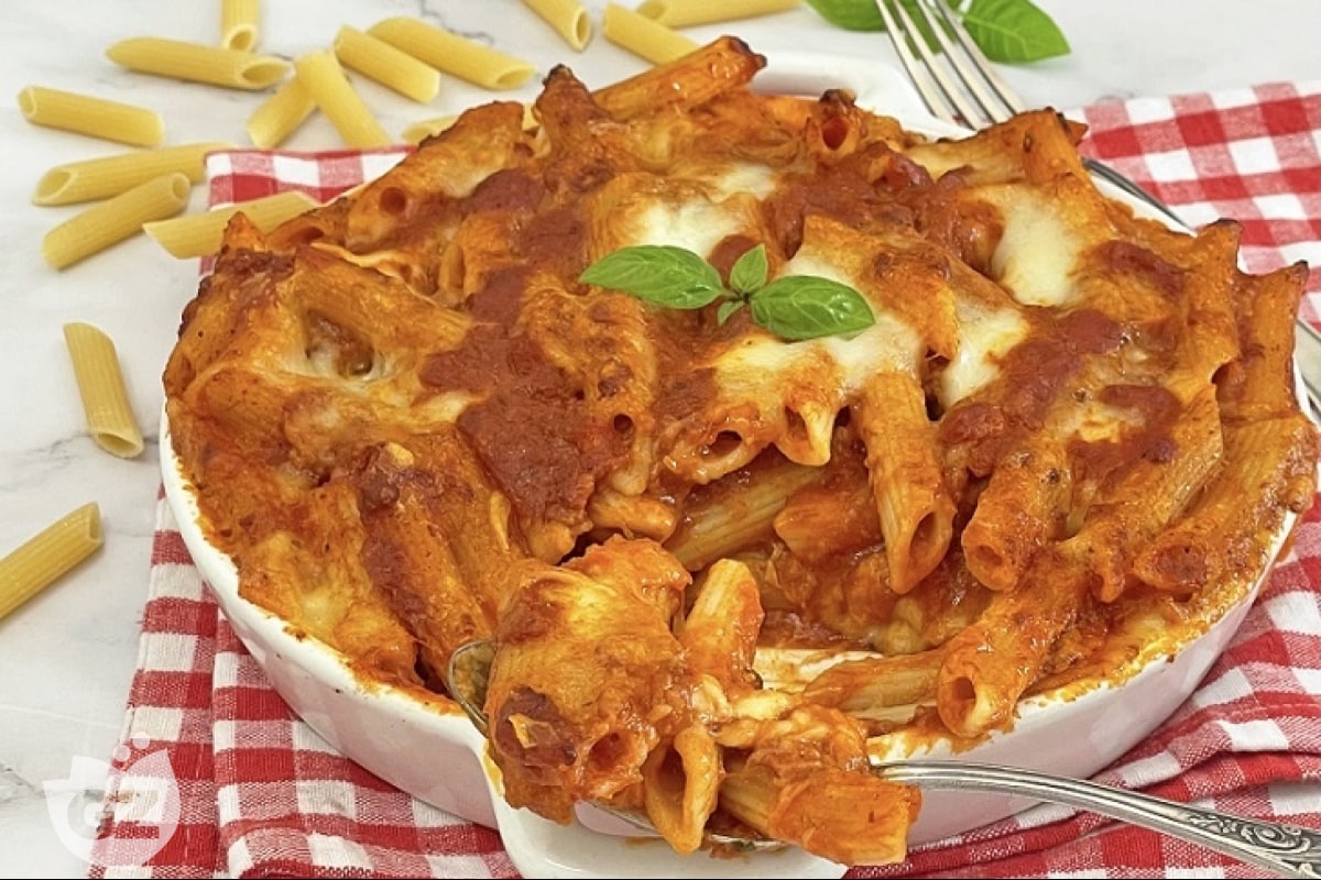 Baked ziti with sausage