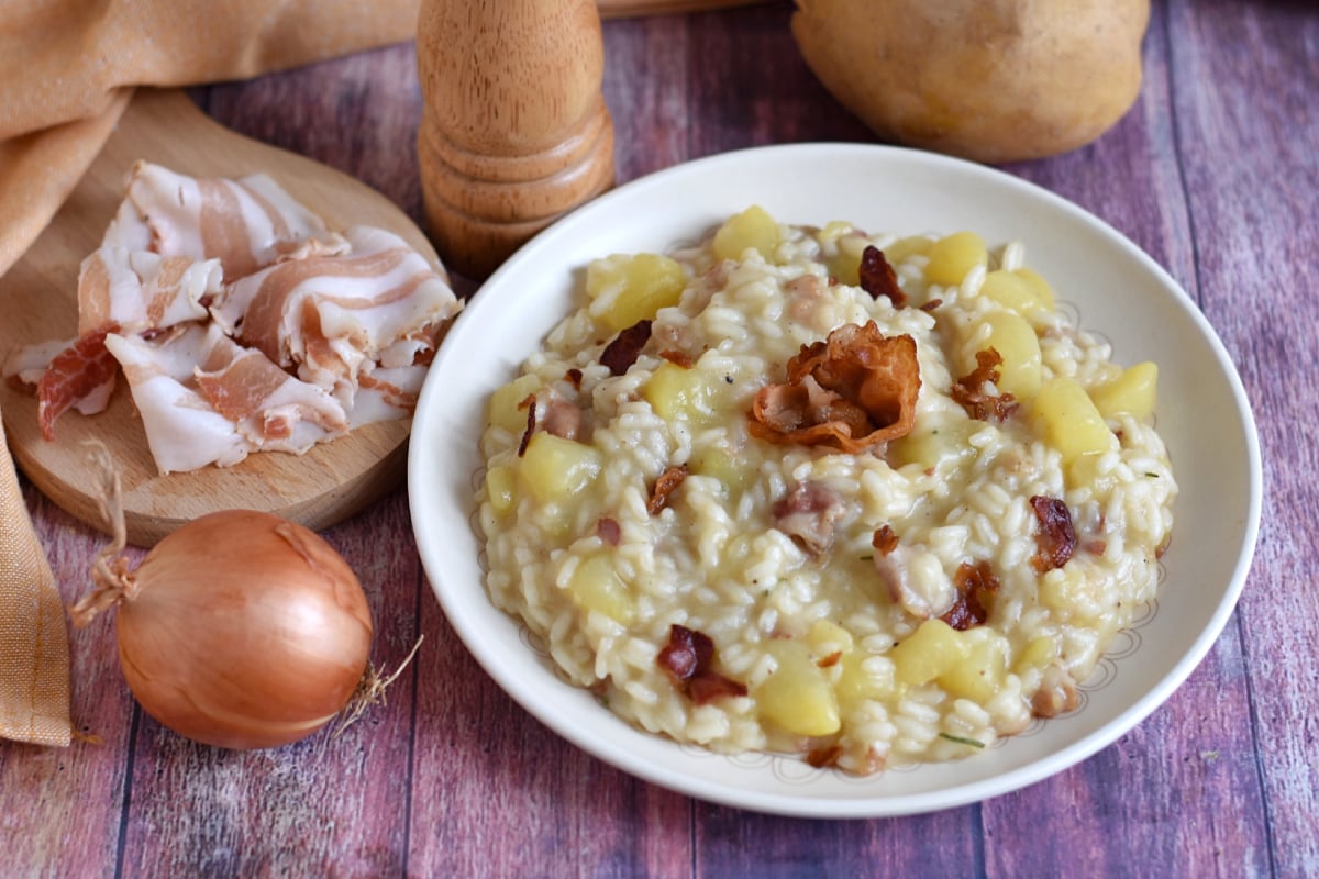 Bacon and potato risotto