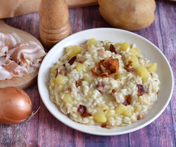 Bacon and potato risotto