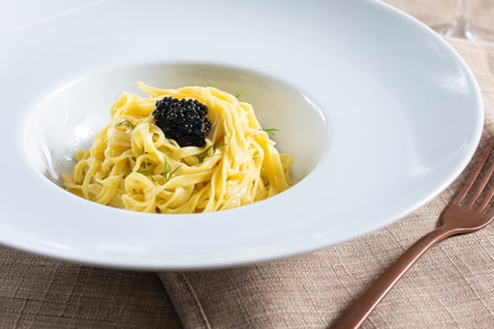 Tagliolini with caviar