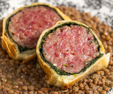 Cotechino in Puff Pastry with Lentils