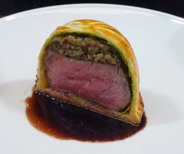 Beef Wellington with Mushrooms and Cabbage
