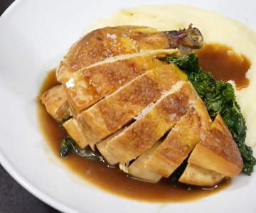 Chicken Breast with Mashed Potatoes and Kale