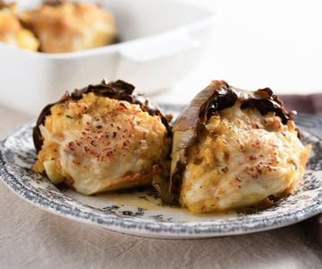 Stuffed Artichokes with Eggs and Cheese