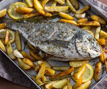 Baked sea bream