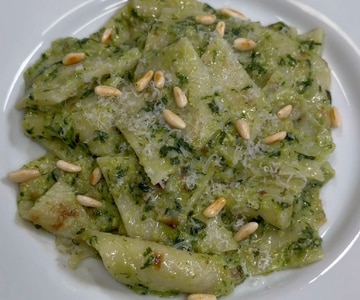 Ligurian Testaroli with Pesto