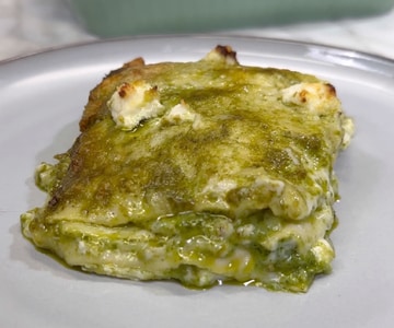 Pesto and ricotta lasagna